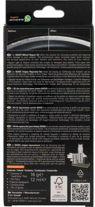 Immagine prodotto Quixx Kit per la riparazione dei cerchi
