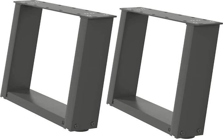 Produktbild VidaXL Couchtischbeine U-Form 2 Stk. Anthrazit 50x(30-31) cm Stahl Tischbein
