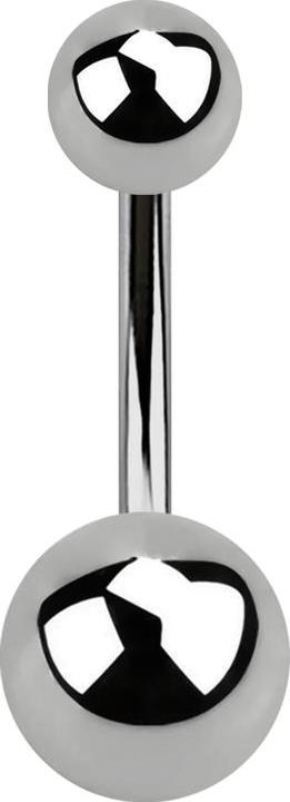 Actual product image Star Piercing Banane Innengewinde silber mit zwei Kugeln (without brass, Titanium G23)