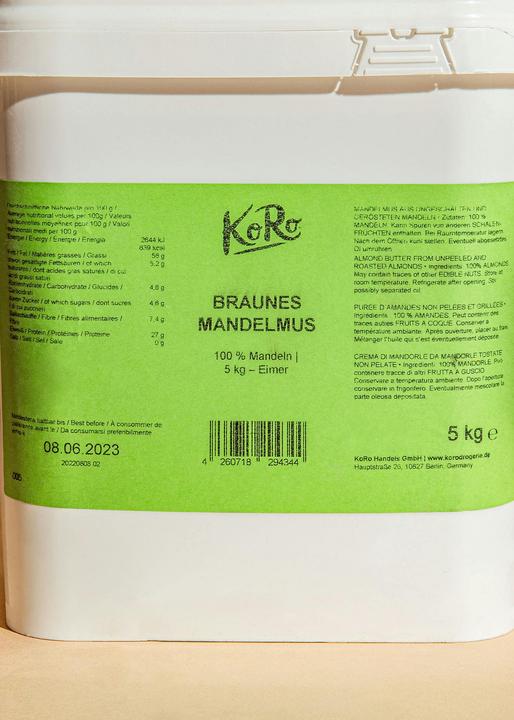 Produktbild KoRo Mandelmus aus ungeschälten und gerösteten Mandelkernen (5000 g)