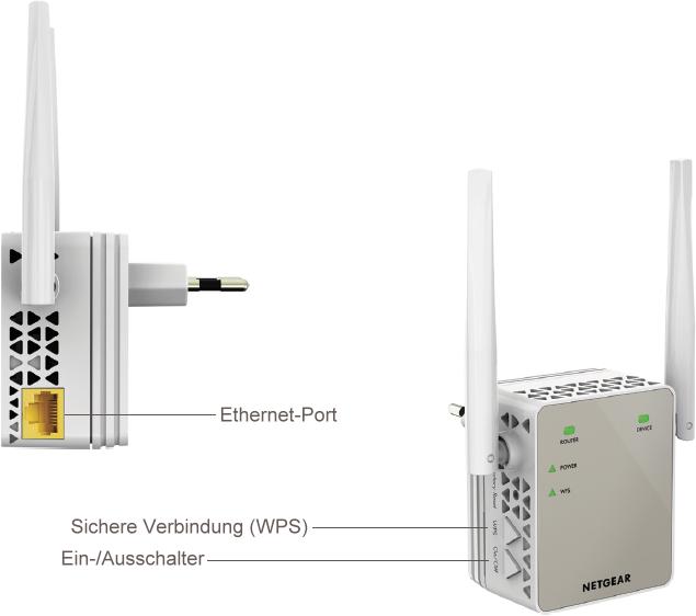 Actual product image Netgear Ex6120-100pes (866 Mbit/s, 300 Mbit/s)