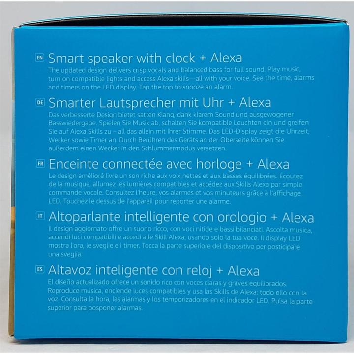 Actual product image Amazon Echo Dot (4th gen.) with clock (Amazon Alexa)