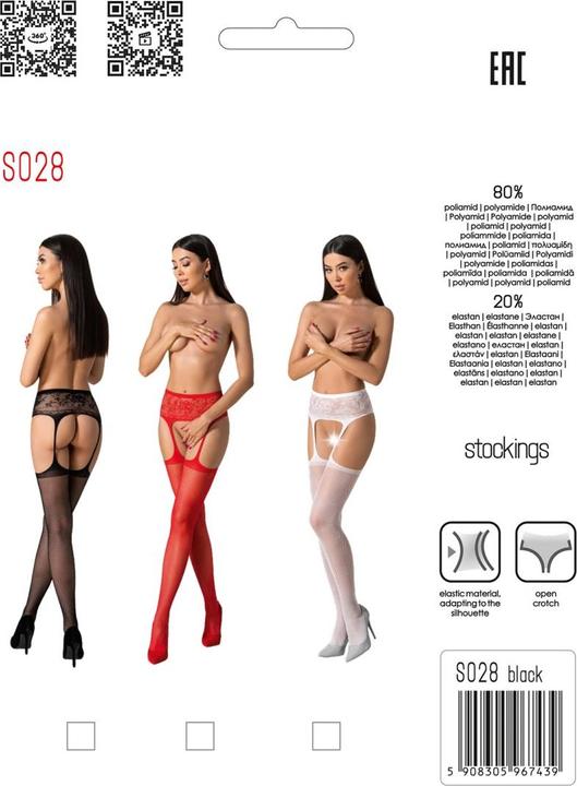 Immagine prodotto Passion S028 Medias Con Liguero Blanco Talla Unica (Taglia unica, Confezione singola)