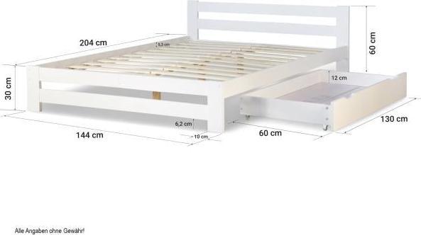 Produktbild Homestyle4u Holzbett (140 x 200 cm)