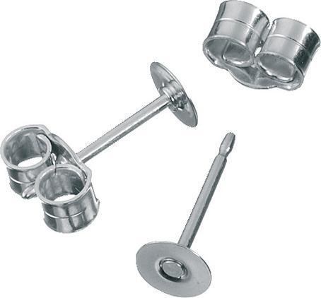 Immagine prodotto Pracht Orecchini con placca, argento 925, Ø 4 mm, 2 pezzi. (Argento 925)