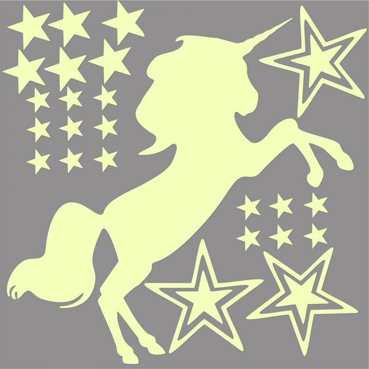 Trenddeko Sticker lumineux licorne (21 x 21 cm)