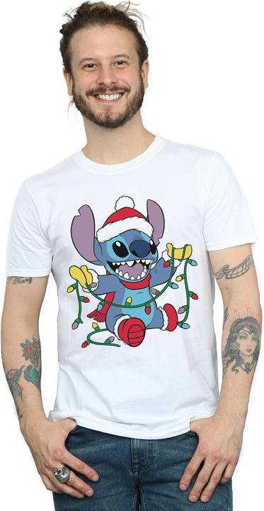Produktbild Disney Lilo And Stitch Christmas Lights TShirt (3XL)
