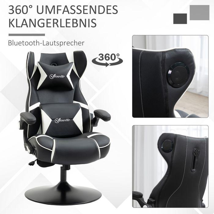 Image du produit Swisshandel24 Chaise de jeu avec fonction bascule Chaise de bureau ergonomique avec haut-parleur Support lombaire