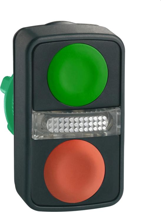 Produktbild Schneider Electric Leucht-Doppeldrucktaster grün flach/rot ZB5AW7A3740