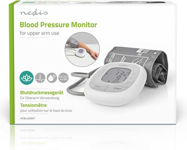 Image du produit Nedis Tensiomètre à bras blanc (Tensiomètre à bras)
