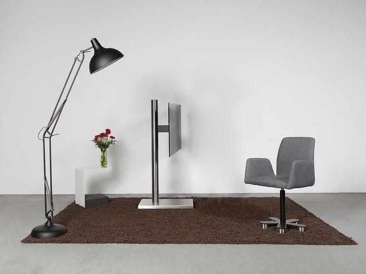 Wissmann Raumobjekte TV stand, brushed stainless steel, -75", 136cm x (75", 59 kg)