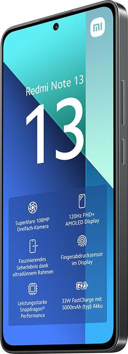 Produktbild Xiaomi Redmi Note 13 (128 GB, Midnight Black, 6.67", Hybrid Dual SIM, 108 Mpx, 4G)