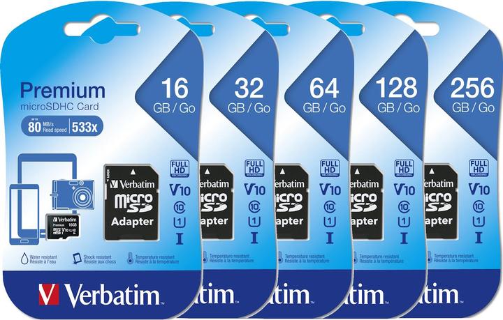 Produktbild Verbatim Micro SDHC Card Class 10 (32 GB, microSDHC, U1, UHS-I)