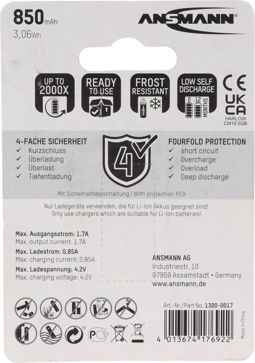 Actual product image Fenix 4 pieces battery CR123 A