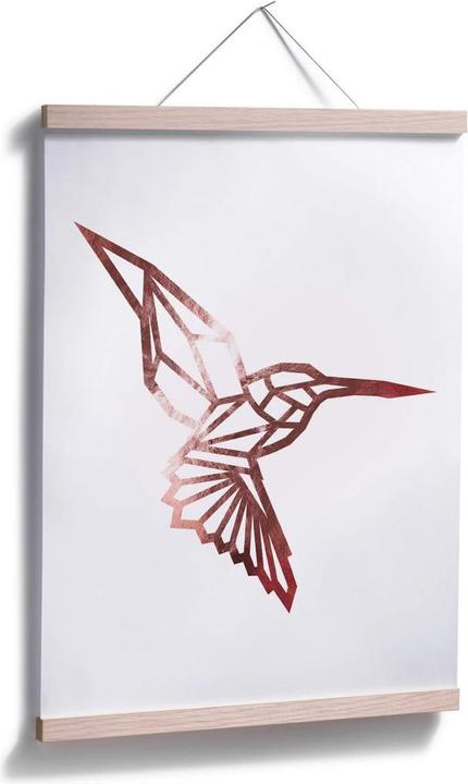 Actual product image Trenddeko Origami hummingbird - rose gold look (80 x 100 cm)