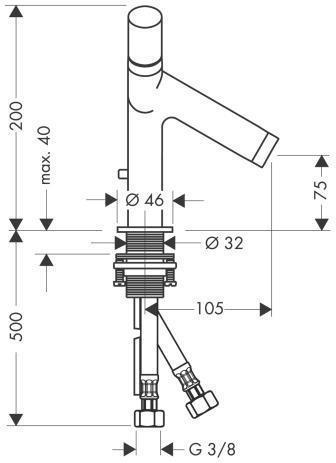 Immagine prodotto hansgrohe Miscelatore per lavabo Axor Starck a 2 maniglie 80 con scarico a scomparsa