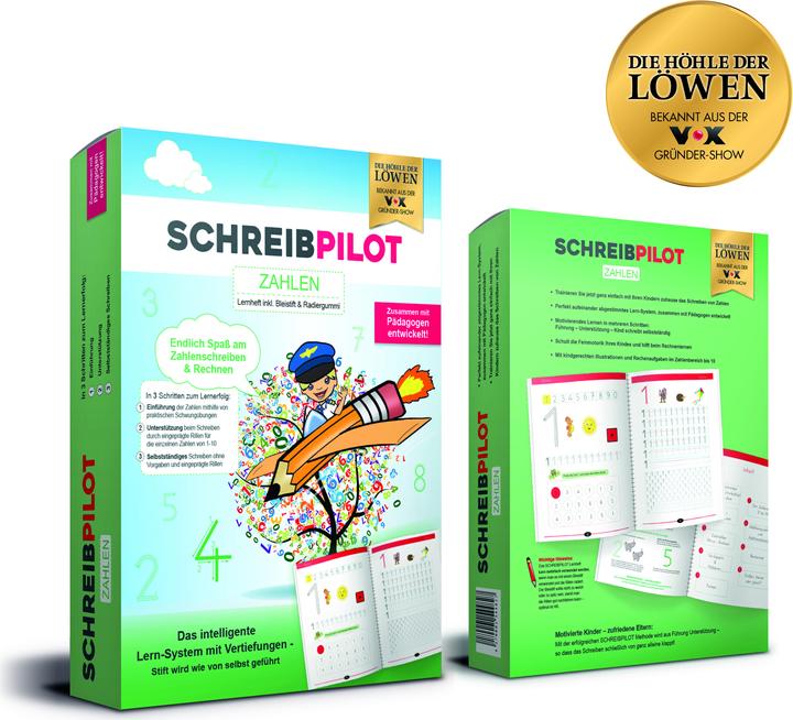 Actual product image Die Höhle der Löwen Writing athlete writing aid exercise book numbers DIN-A4 (A4, Dotted)