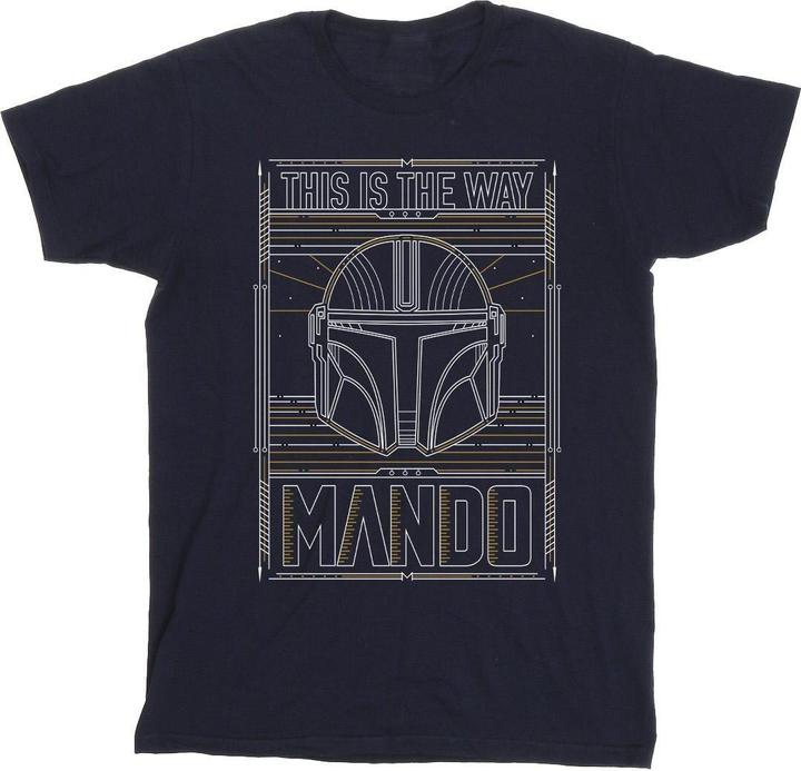 Produktbild Star Wars The Mandalorian The Way Outline Helm TShirt (L)
