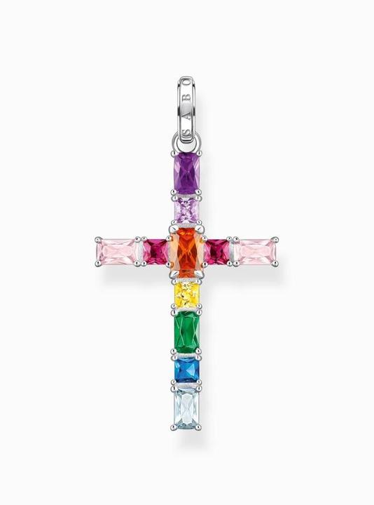 Produktbild Thomas Sabo Anhänger Kreuz bunte Steine silber (925er Silber)