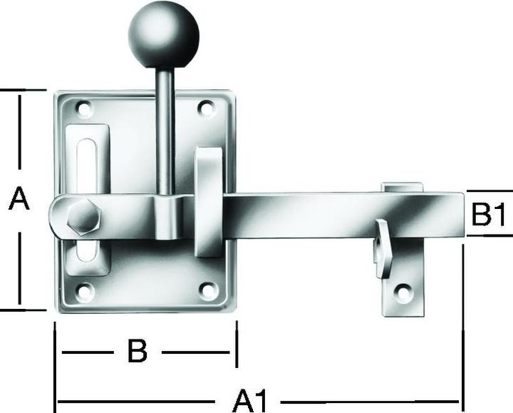 Actual product image Vormann Garden gate latch type 1 H100xW80xS2mm blue galvanised right / left, with latch hooks (1 pcs.)
