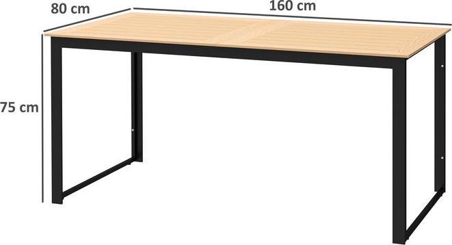Produktbild Swisshandel24 Gartentisch für 6 Personen 160x80 cm Holzoptik Lamellendesign, Teak (80 cm)