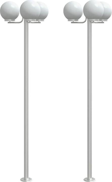 Produktbild VidaXL Wegeleuchte Aussenleuchte Standleuchte Gartenlampe 3Stk. Silbern Edelstahl (2500 lm, E27, IP44)