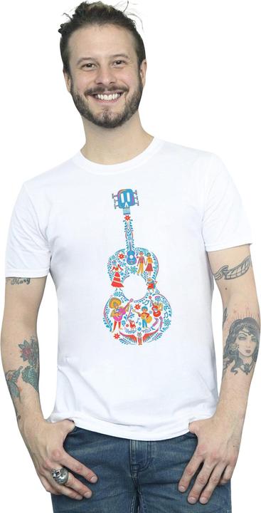Actual product image Disney Mens Coco Guitar Pattern T-Shirt (L)