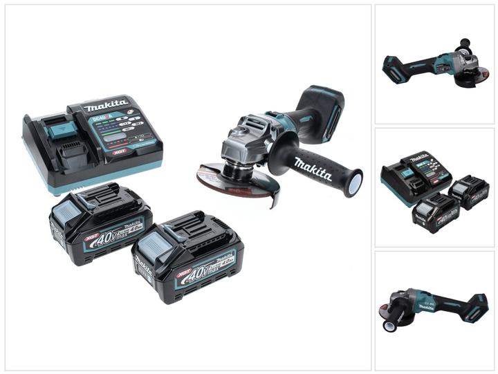 Produktbild Makita GA 005 GM2 Akku Winkelschleifer 40 V max. 125 mm Brushless XGT + 2x Akku 4,0 Ah + Ladegerät (125 mm)