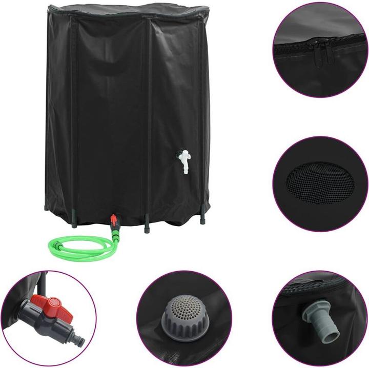 Actual product image VidaXL Water tank with tap Foldable 750 L PVC (750 l)