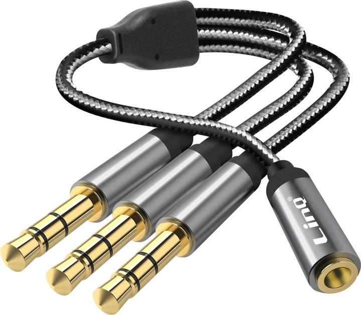 Image du produit LinQ Prise jack 3,5 mm femelle vers 3x prise jack 3,5 mm mâle (Jack 3.5mm, Jack 3.5mm)