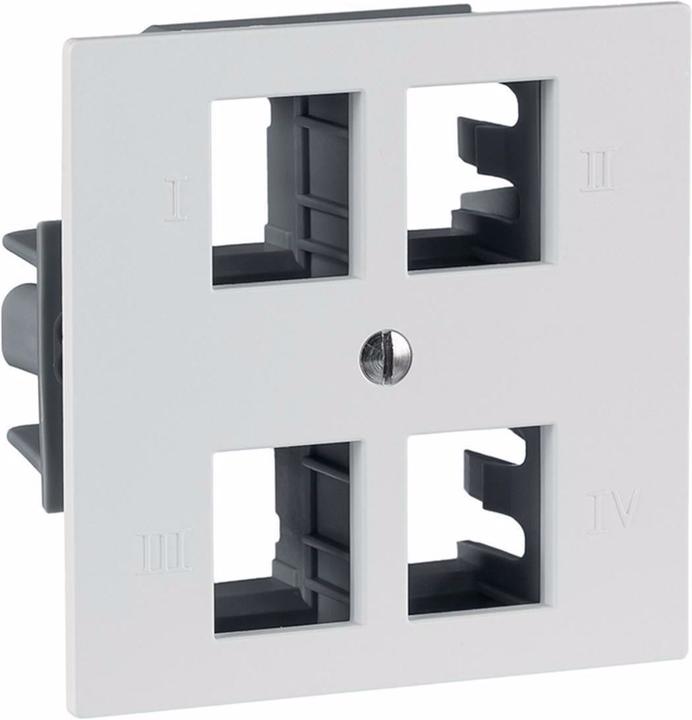 Actual product image R&M Network outlet EDIZIOdue 60x60 4x1 port empty, ws for cat 6A EL