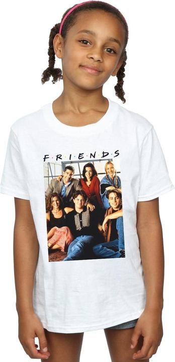 Actual product image Friends Girls Group Photo Window Cotton T-Shirt (128)