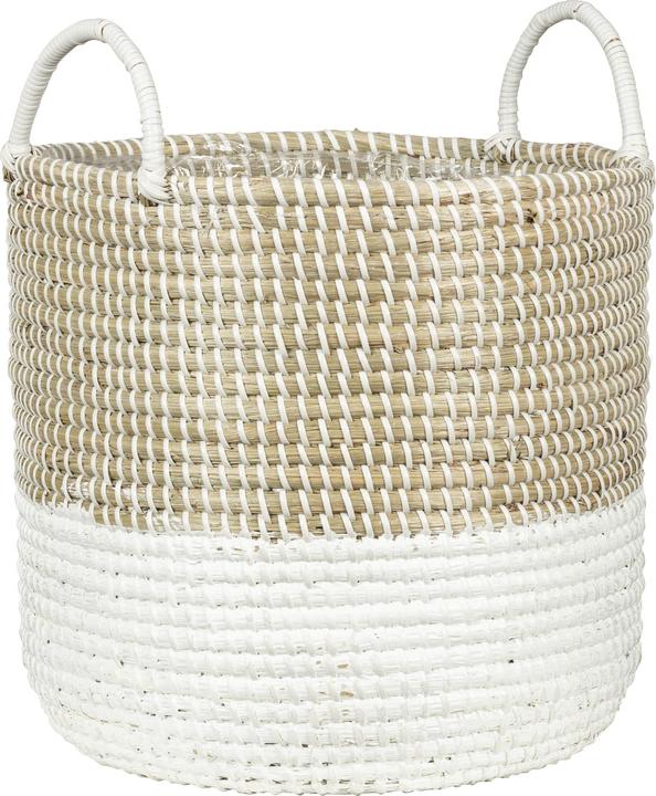 Actual product image Scheurich Seagrass 27, basket planter with handles made of Seagrass Colour: Nature Wh (27 cm)