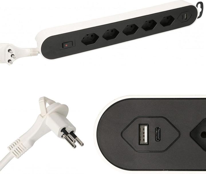 Image du produit Max Hauri ligne de conception (5 x, Type 13, USB-A, USB-C, 2.20 m)
