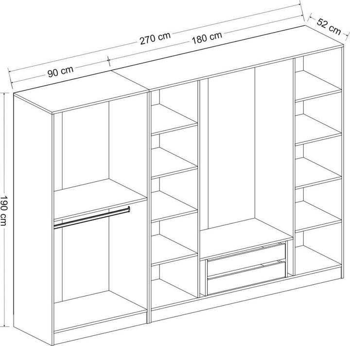 Actual product image Hanah Home Kaley (225 x 52 x 190 cm)