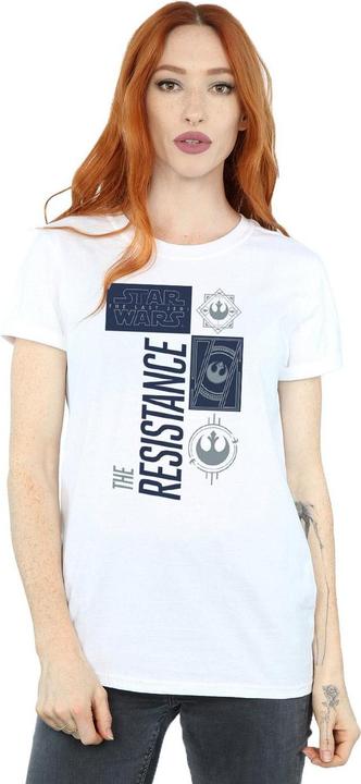Actual product image Star Wars Womens/Ladies The Last Jedi The Resistance Cotton Boyfriend T-Shirt (XL)