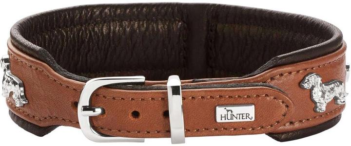 Immagine prodotto Hunter Collare bassotto Monaco 42/S, pelle di vacchetta, cognac/nero (42, S, Cane, Sport cane)