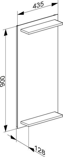 Immagine prodotto Keuco Edition 11 WC ospiti con specchio illuminato, con ripiano integrato, 11198, 435 x 900 x 900 x
