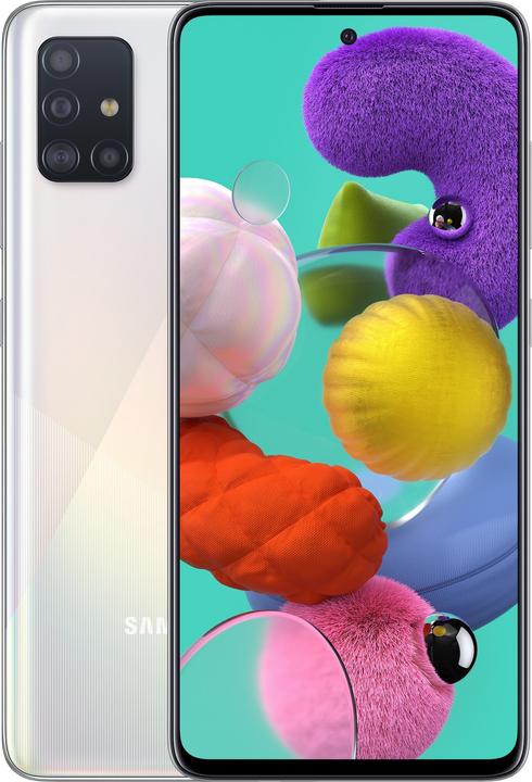 Samsung Galaxy A51 (128 GB, Prism Crush White, 6.50", Dual SIM + SD, 48 Mpx, 4G)