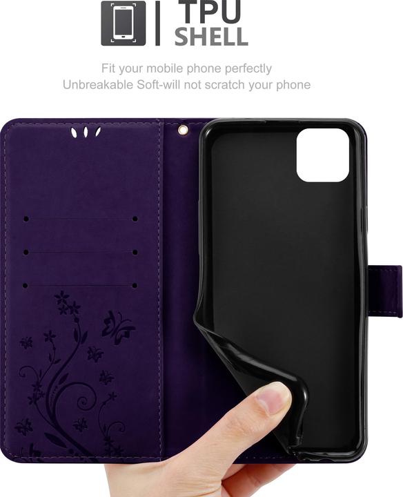 Actual product image Cadorabo Flower Book Cover (Huawei Y5p)