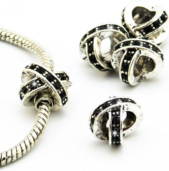 Produktbild Hermex X - Bead versilbert 925 mit Strass - Silbrig Schwarz (Metallegierung)