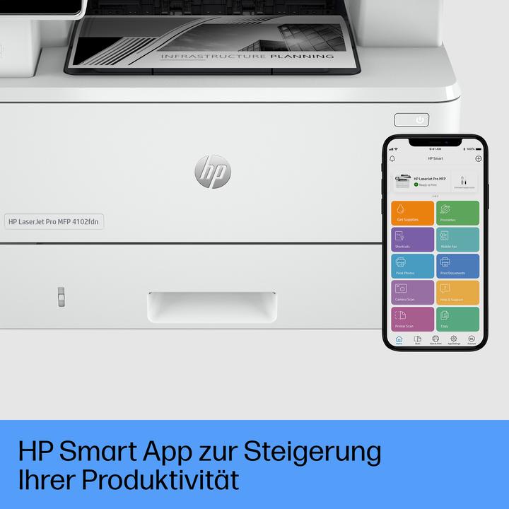 Actual product image HP LaserJet Pro MFP 4102fdn (Laser, Black and white)