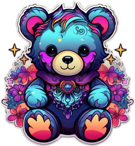 Produktbild Bügelbilder Bügelbild Comic Gothic Teddy Bear