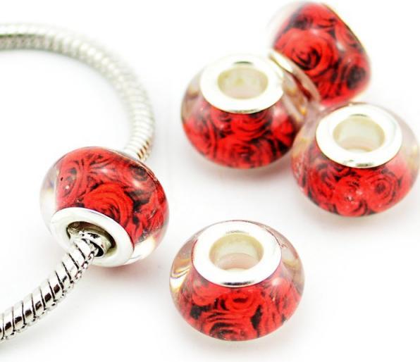 Produktbild Hermex Rose Bead versilbert 925 - Silbrig Blau (925er Silber, Acrylglas)