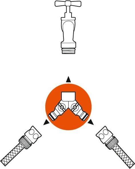 Actual product image Gardena Two-way valve (Tap adaptor, Multi-coupling, 13 mm)