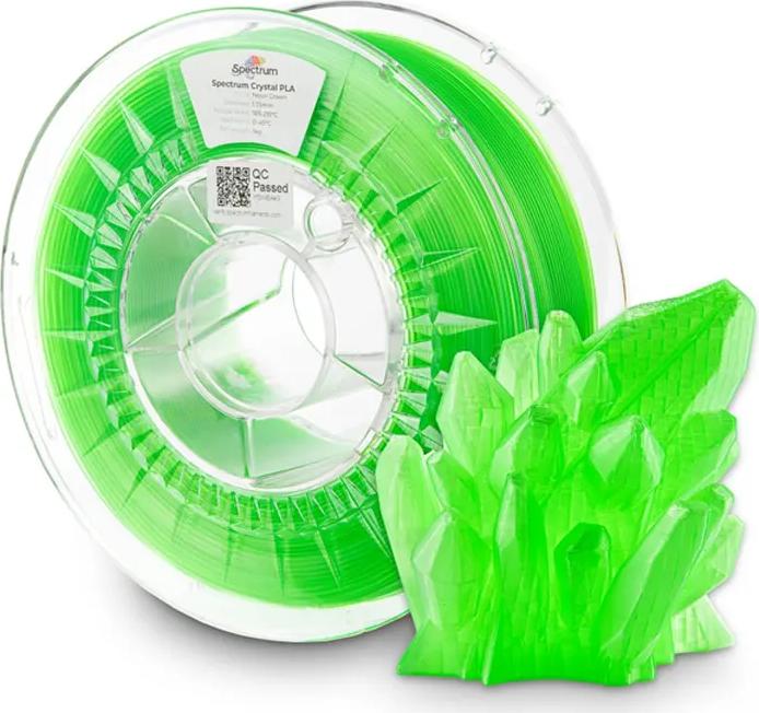 Image du produit Filament PLA Crystal Neon Green 1.0kg 1.75mm (PLA, 1.75 mm, 1000 g, Vert)