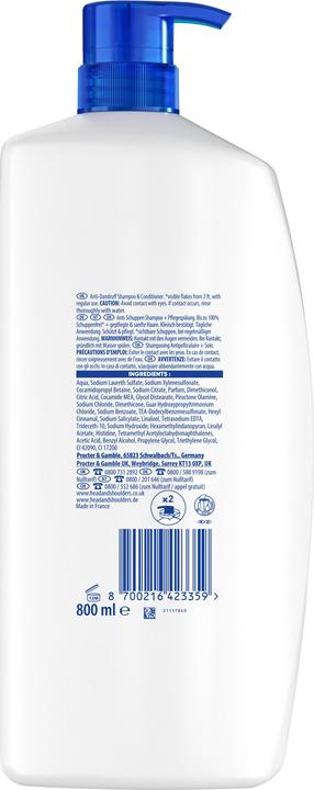 Actual product image Head & Shoulders Anti-Schuppen Shampoo 2in1, classic clean Shampoo (800 ml, Liquid shampoo)
