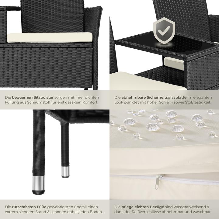 Image du produit tectake Banc de jardin en rotin