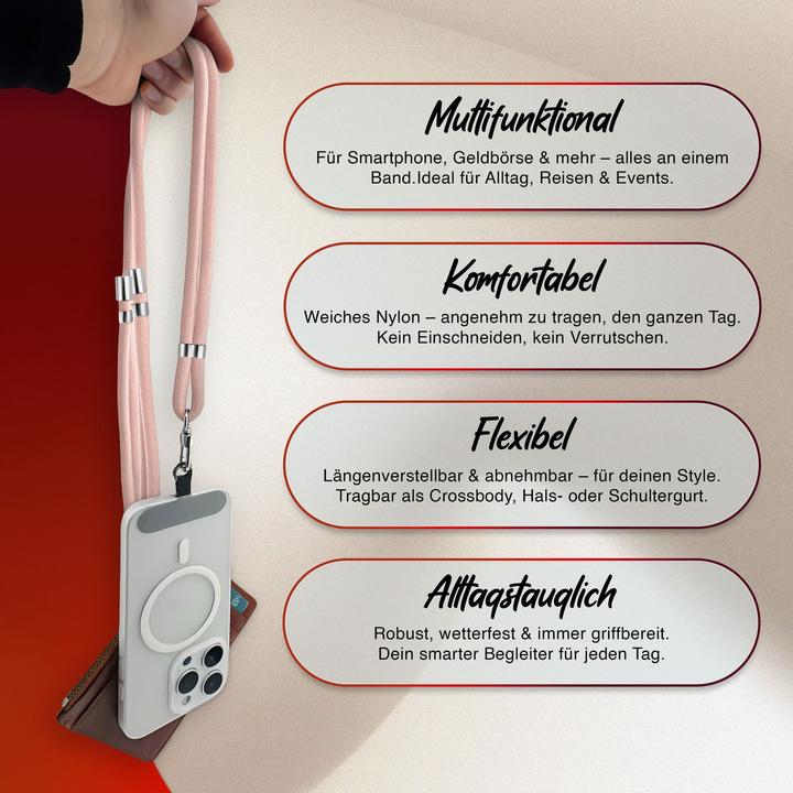 Immagine prodotto Nalia HoldMe Lanyard Handykette – Universal Trageband für Smartphones - Verstellbar, Soft & Elastisch