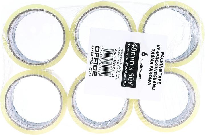 Actual product image Office Products Packing tape, 48mm x 50y, 36mic, ean for 1 pc, transparent (48 mm)